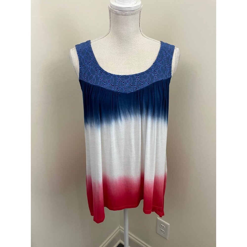 World Unity Red White Blue Tank Size Medium